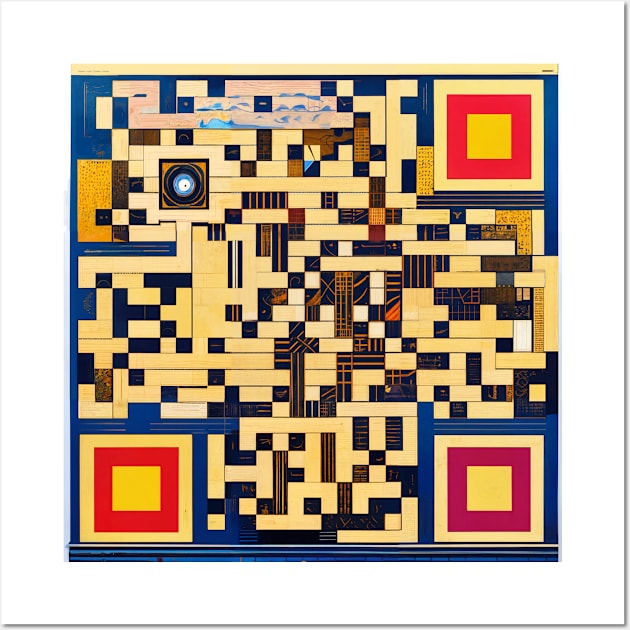 RickRoll QR Code Abstract Painting Wall Art by ravel.live